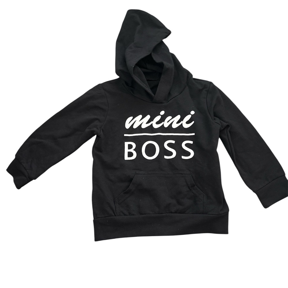 Mini Boss Kids Hoodie - Black